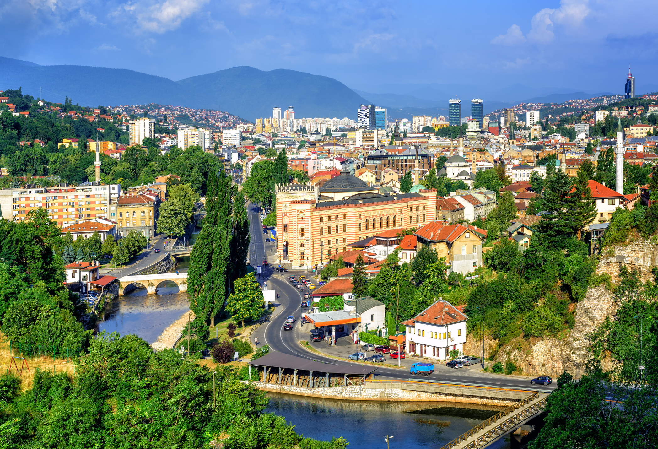 Reiseziel Europa, Bosnien-Herzegowina, Blick auf Sarajevo