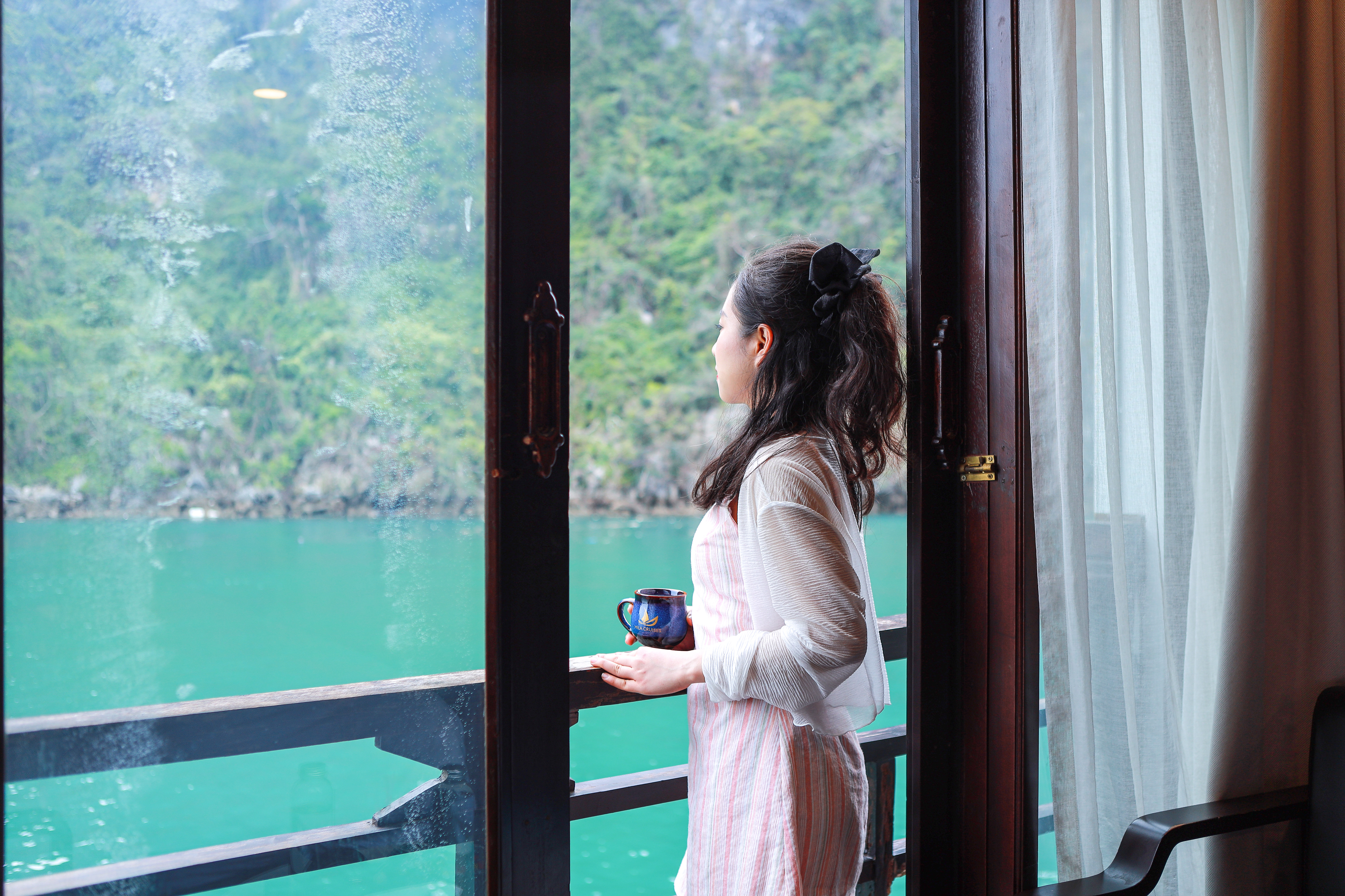 Reiseziel Vietnam Dschunke Halong Bucht Ausblick